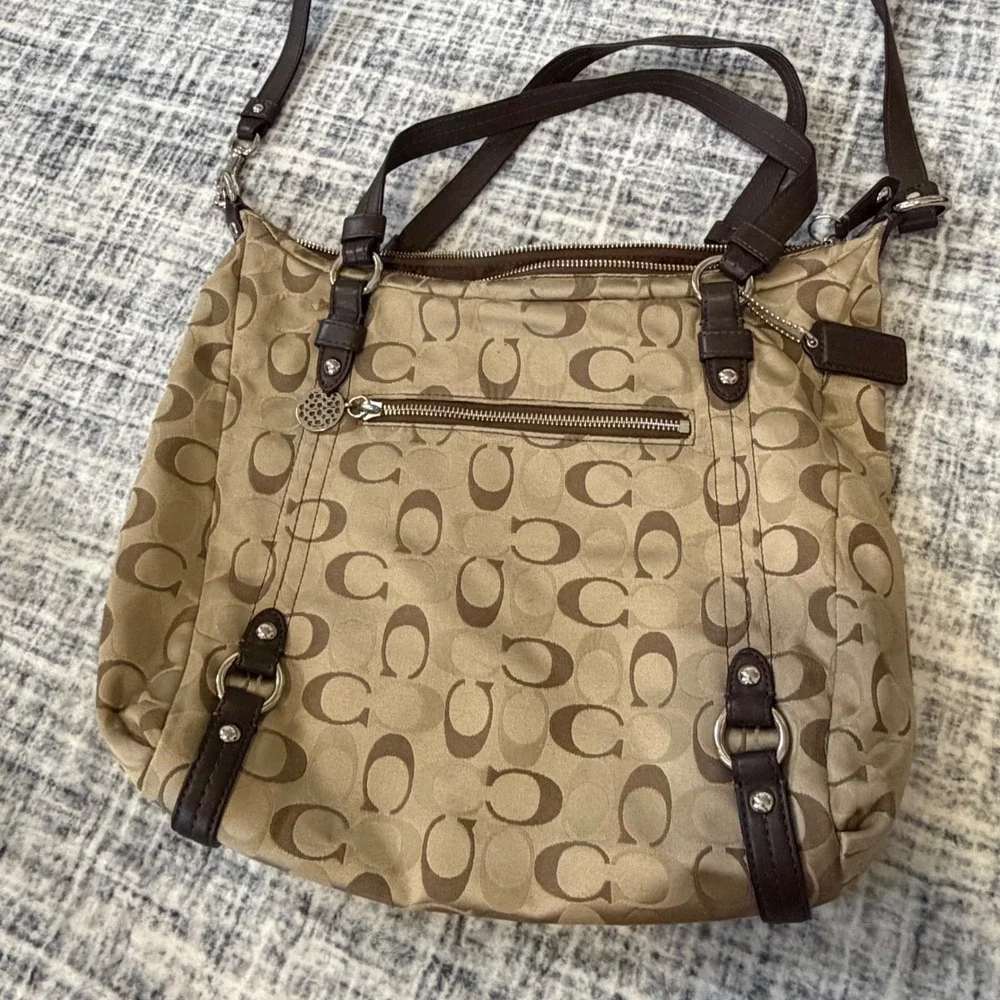 Coach Alexandra Signature Tri-Color Convertible Satchel Shoulder Bag F17580 Y2K